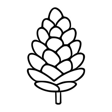 Pullu bir çam kozalağının el çizimi vektör çizimi