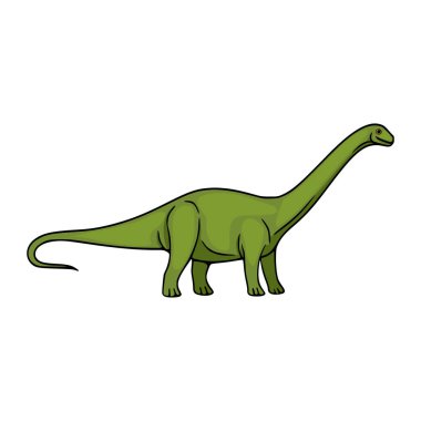 Yeşil Brontosaurus dinozor çizimi, izole edilmiş vektör