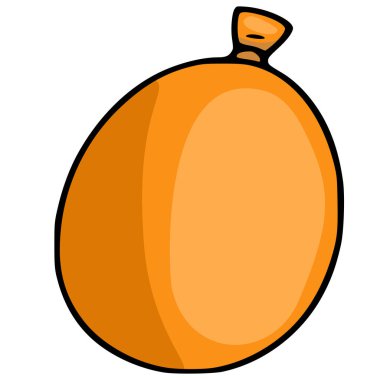 Beyaz arkaplanda izole edilmiş turuncu su balonu çizimi, basit çizgi film tarzı