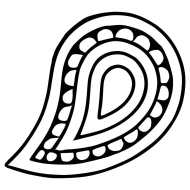 Siyah ve beyaz desenli vektör çizimi, dekoratif element