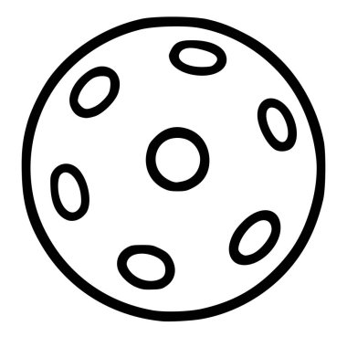 Beyaz arkaplanda izole edilmiş bir piklebol siyah ve beyaz vektör çizimi