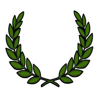 Başarı ve zafer için Yeşil defne çelengi vektör çizimi