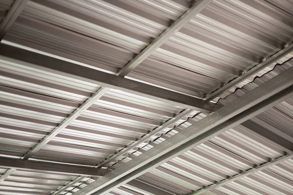 Telhado Chapa Metal Alumínio Telhado Construção Industrial — Fotografia de Stock