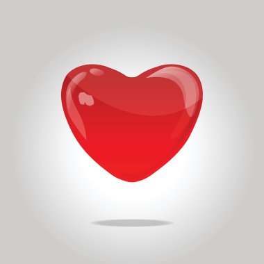 kırmızı parlak kalp.