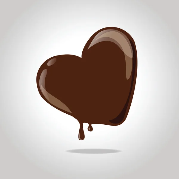 Derretimiento corazón de chocolate . — Vector de stock