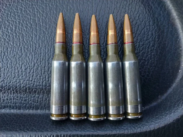 Cartridges Kalashnikov Assault Rifle Close Mobilography — Stock Photo, Image