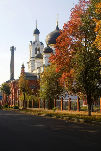 Noginsk美丽的Epiphany大教堂的建筑 莫斯科地区 图库照片