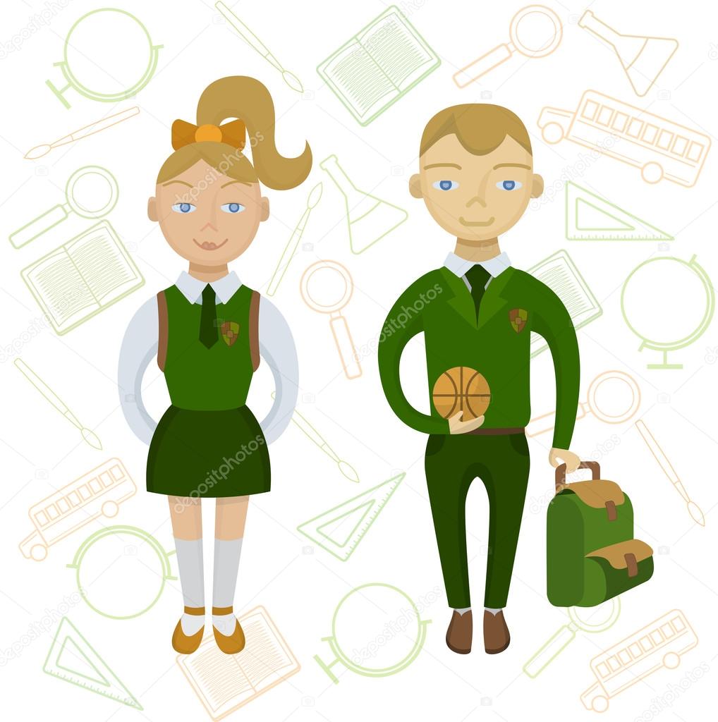 Illustrazione Bambini Che Vanno A Scuola Bambini Che Vanno