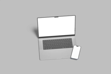 Laptop ve Telefon Ekranı Boş Model