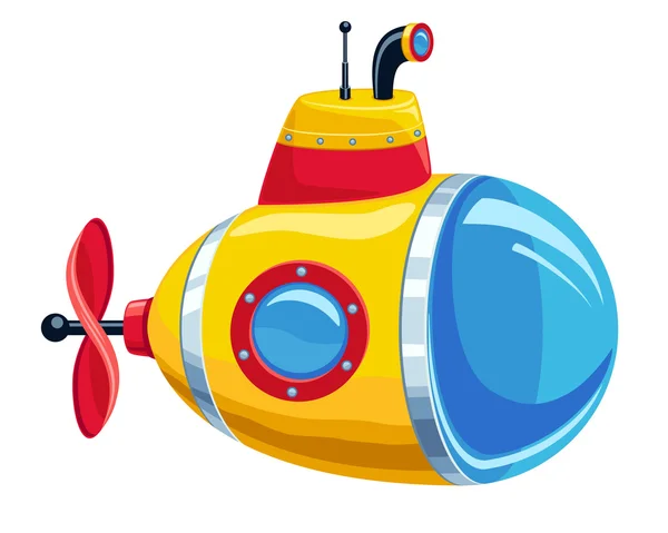Cartoon gula och röda ubåt — Stock vektor