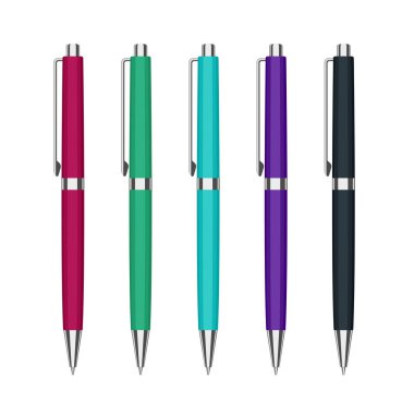 Renkli kutularda otomatik tükenmez kalem seti 