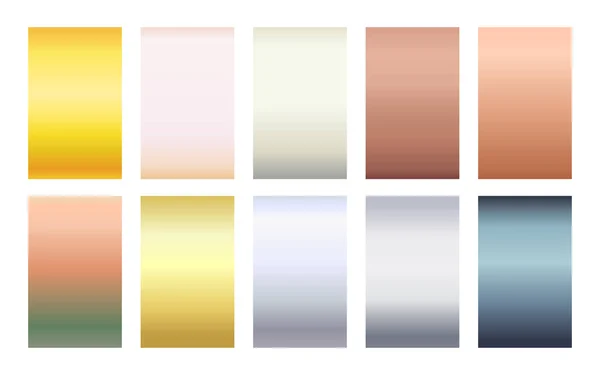 Metallic color palette gradient background set — Archivo Imágenes Vectoriales