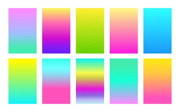 Neon color gradient background set — Archivo Imágenes Vectoriales
