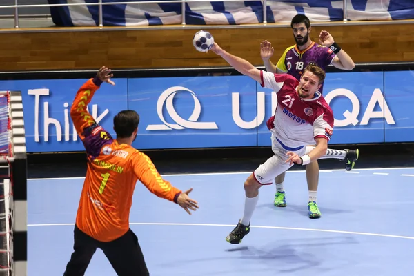 Kharkiv, Ukrayna - 22 Eylül: Hc Motor Zaporozhye ve Hbc Nantes arasında Ehf Erkekler Şampiyonlar Ligi maçı