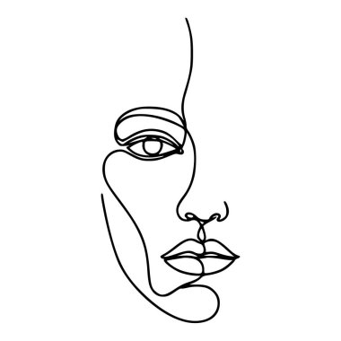 Bir kadının yüz çiziminin vektör sanatı