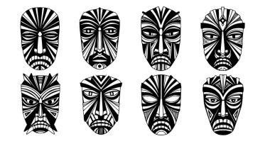 Kabile maskesi koleksiyonu vektör sanatı