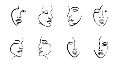 Soyut yüz kümesinin vektör sanatı