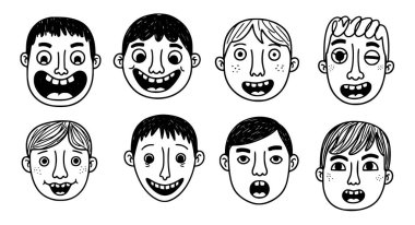 El çizimi yüzlerin vektör sanatı