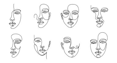 Soyut yüz çizgisi sanatının vektör sanatı