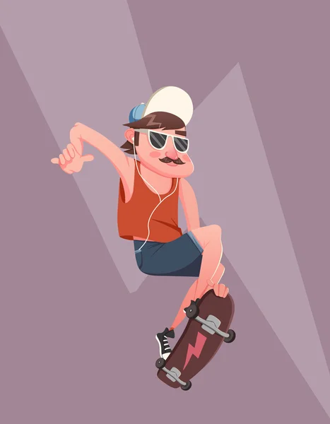 Junger Mann beim Skateboard-Trick — Stockvektor