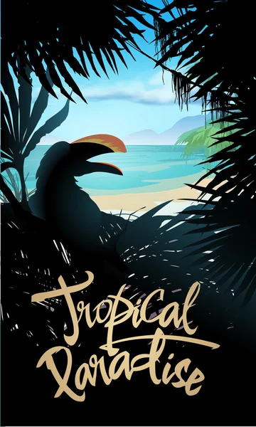 Affiche Paradis tropical — Image vectorielle