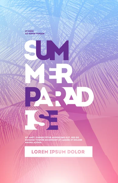 Sommar party affisch med palm träd siluetter — Stock vektor