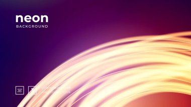 Parlayan parlak neon çizgileri olan fütüristik soyut renkli vektör arkaplanı. Soyut Modern Vektör Düzeni