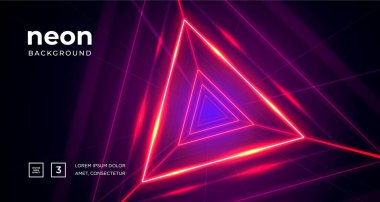 Parlayan parlak neon çizgileri olan fütüristik soyut renkli vektör arkaplanı. Soyut Modern Vektör Düzeni