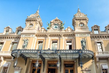 Monte Carlo, Monako Eylül 2017. Monte Carlo 'daki Grand Casino cephesi