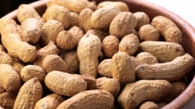 Kabuk yakın çekim üst görünümde yer fıstıkları