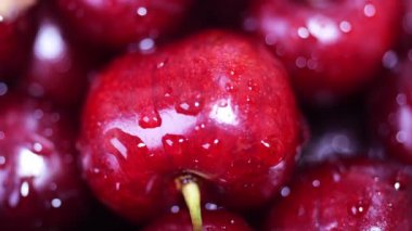 vişne yakın çekim dönüşümlü. makro video kirazlı