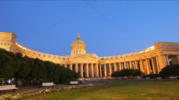 Timelapse Kazan kathedraal in St. Petersburg. Rusland — Stockvideo