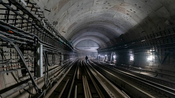 View of the metro tunnel under construction