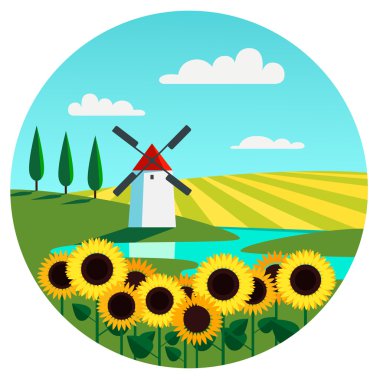  değirmen ile peyzaj