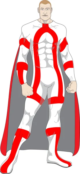 Герой в червоний і білий костюм — стокове фото