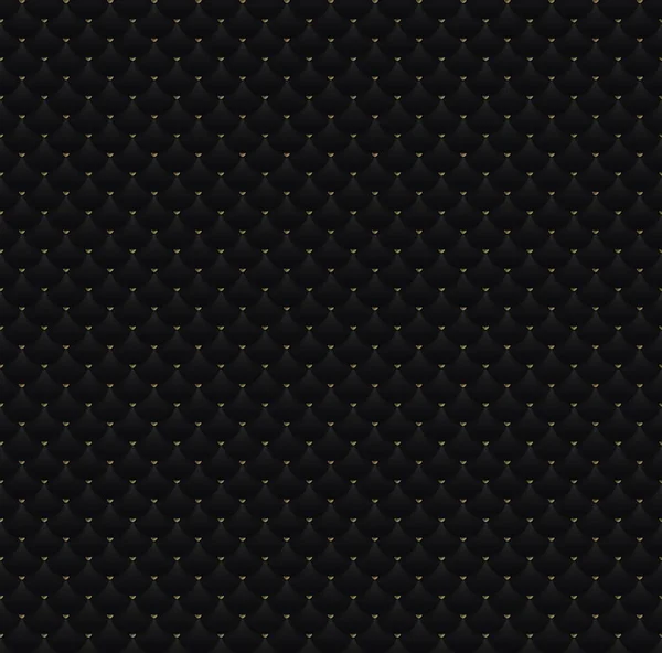 Elegante Naadloze Patroon Zwarte Cirkels Met Gouden Stippen Donkere Achtergrond — Stockvector