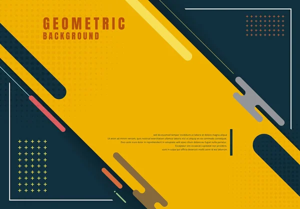 Sablon Bemutatása Absztrakt Geometriai Lekerekített Vonal Elem Design Féltónusú Dekoráció — Stock Vector