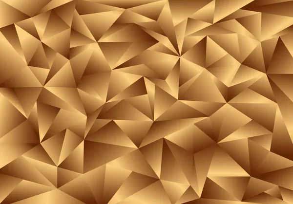 Goldener Polygon Hintergrund Und Textur Niedriges Poly Gold Muster Elegante — Stockvektor