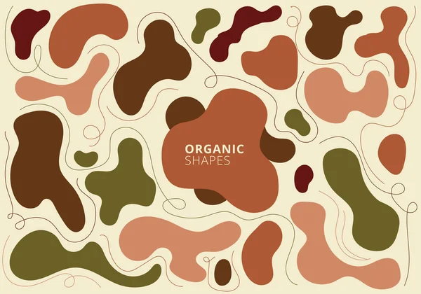 Ensemble Formes Organiques Abstraites Ton Terre Couleurs Art Contemporain Eléments — Image vectorielle