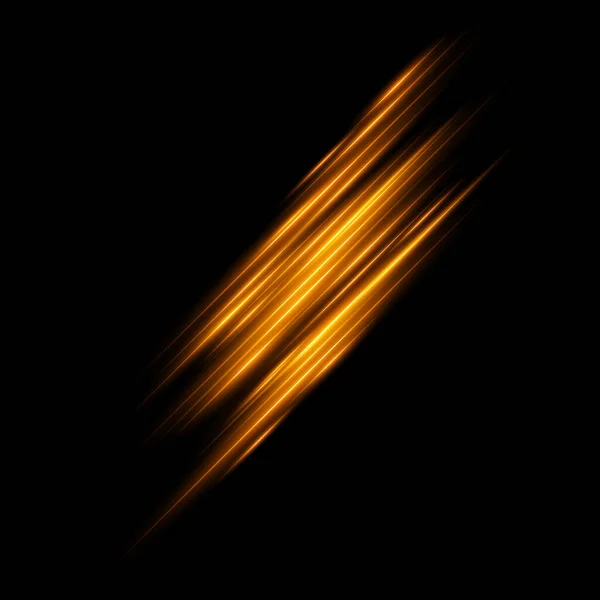 黒の背景に輝くネオンの光の線の動き 照明の動きのレーザービーム ベクターイラスト — ストックベクタ