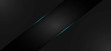 Soyut modern arkaplan siyah metalik çerçeve mavi renkli ışık. Vektör illüstrasyonu