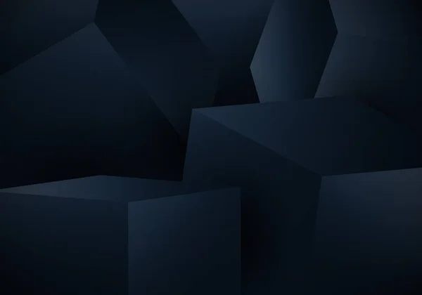 Caixa Cubo Azul Abstrato Sobre Fundo Escuro Ilustração Vetorial — Vetor de Stock