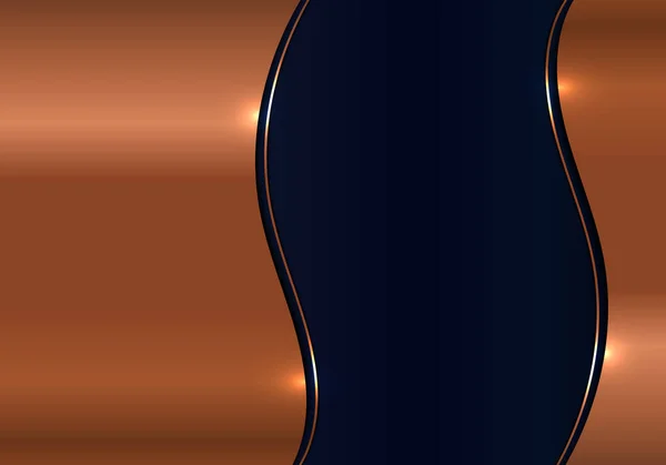 Сучасний Дизайн Шаблону Хвилі Золота Металева Текстура Блакитному Блискучому Фоні — стоковий вектор