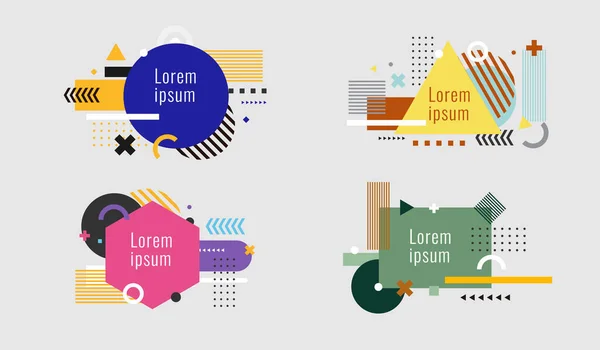 Beyaz arka planda izole edilmiş yaratıcı modern geometrik elementler. Rozet, etiket, etiket vesaire için kullanabilirsiniz. Vektör illüstrasyonu