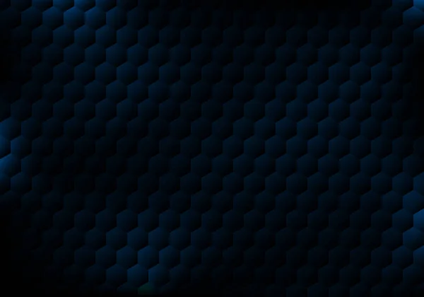 Astratto Modello Esagonale Nero Sfondo Effetto Luce Blu Texture Illustrazione — Vettoriale Stock