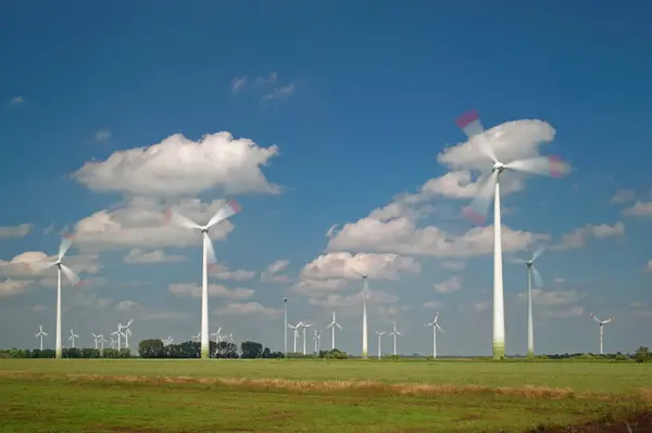 Wind turbines farm in Germany — Stock Photo, Image