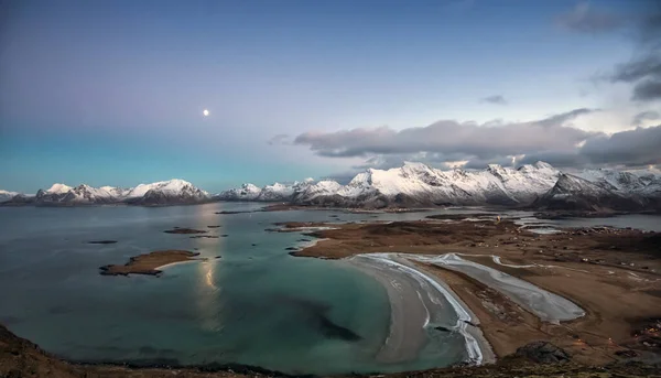 Yttersanden Fredvang Flakstad Lofoten Nordland Norveç Plajı — Stok fotoğraf