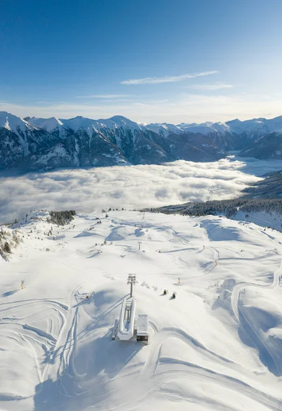 Aerial View Ski Lift Mountains Gastein Salzburg Austria — Stock Photo, Image