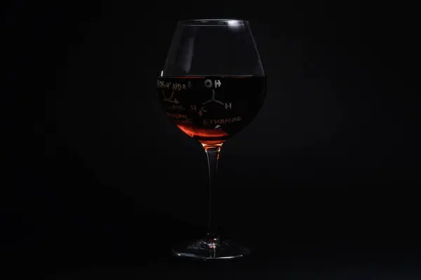 Chemical Composition Alcohol Wine Glass — Stock Photo, Image