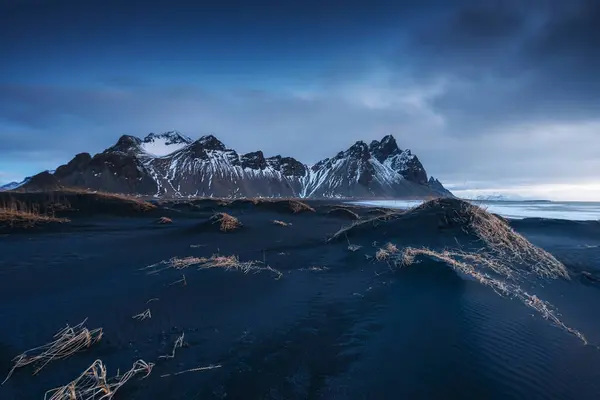 Krajobraz Górski Wsi Stokksnes Islandia — Zdjęcie stockowe